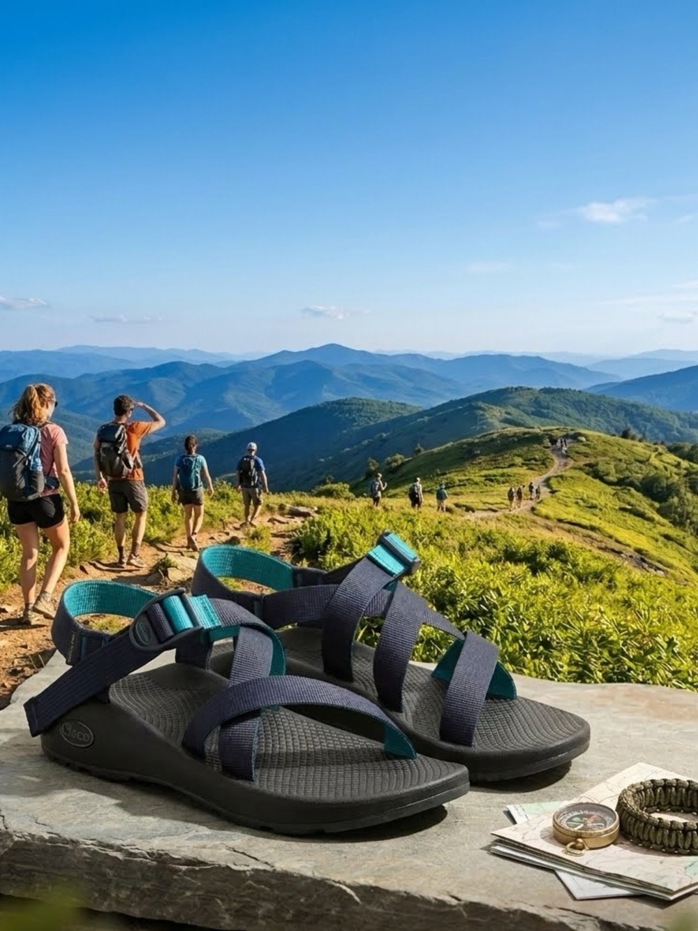 Chaco sandals Navy Blue Teal Outdoor Strappy Sandals